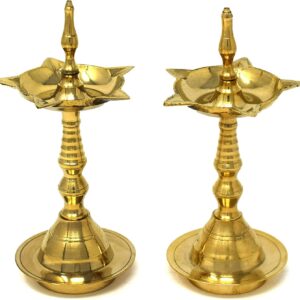 BRASS KERALA DIYA 10INCH HT