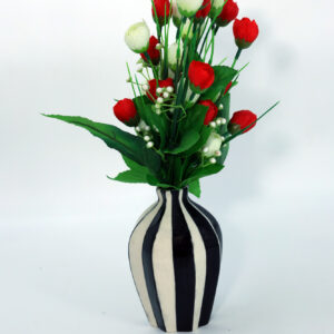 Black Strip Flower Vase